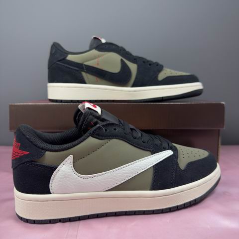 Buy Air Jordan 1 Retro Low TS Olive Black White Men's Women's Shoes-81